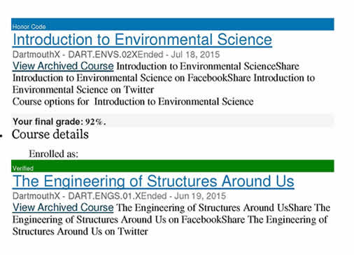 Dartmouth courses