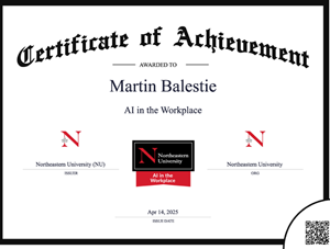 northeastern artificial intelligence diploma martin balestie